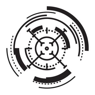 Futuristic target icon, simple style Stock Illustration