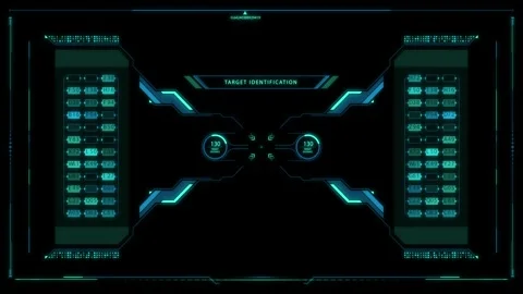 Futuristic Target Identification Interface with Neon Blue Elements for Tech.. 스톡 동영상 341917928