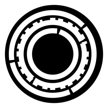 Futuristic target interface black and white technical design Stock-Illustration