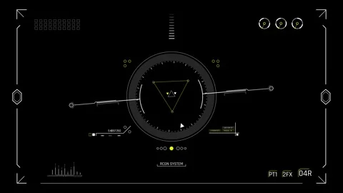 Futuristic Target Recognition HUD With Circular Reticle And Tracking Interface 库存影片 344951615