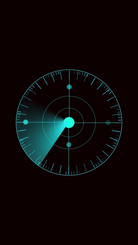 Futuristic teal blue radar scan animation. Vertical video glowing HUD targe.. Stock Footage 321628385