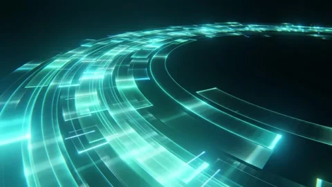 Futuristic Teal Glowing Data Stream Motion Background 库存影片 331090448