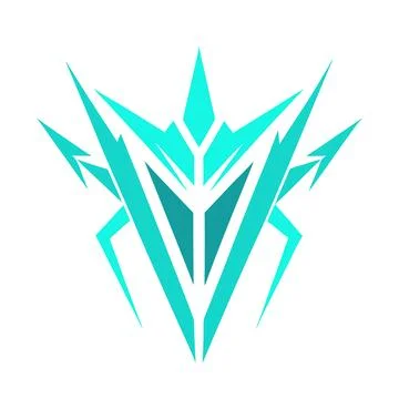 Futuristic Teal-Gradient Abstract Logo with Angular, Crystalline Design Ilustración de archivo