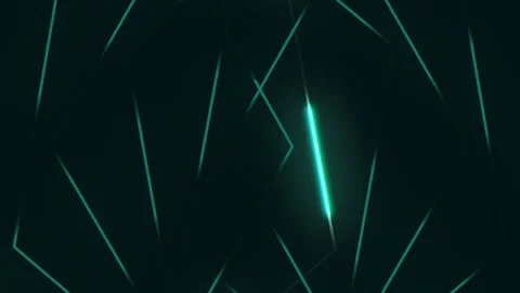 Futuristic teal neon lines on dark abstract geometric background animation Stock Footage 334140554