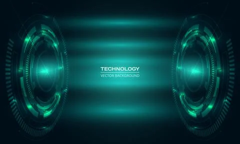 Futuristic teal technology interface background Illustrazione stock