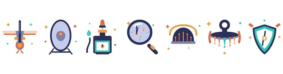 Futuristic Tech And Security Element Flat Vector Design Commercial Visual G.. 库存插图