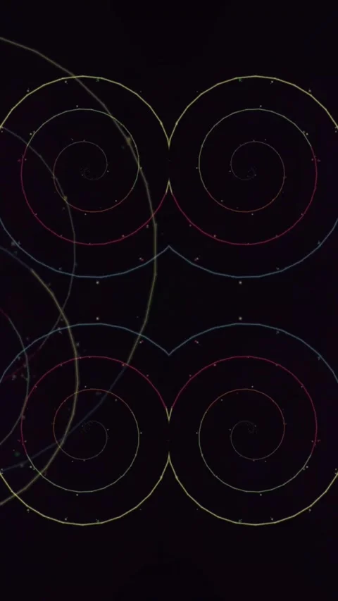 Futuristic tech background. Colorful spiral lines Video stock 339903935