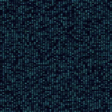 Futuristic tech background. Cyan filled hexademical pairs background. Big s.. Stock Illustration