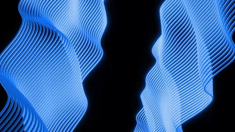 Futuristic Tech Background with Dual Symmetrical Flowing Blue Energy Lines. Stock Footage 314473935