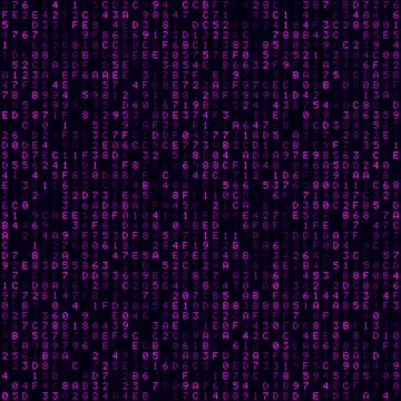 Futuristic tech background. Magenta filled hexademical background. Medium s.. Stock Illustration