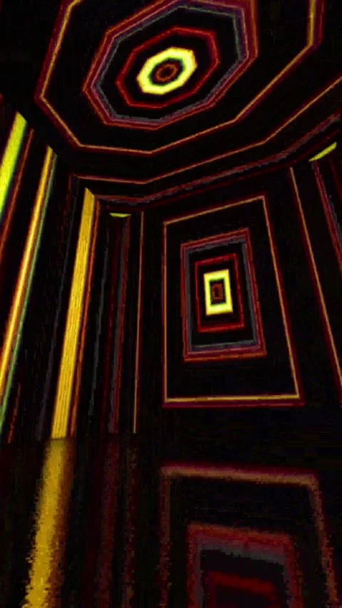 Futuristic tech background. Neon-lit geometric Stock Footage 339903533