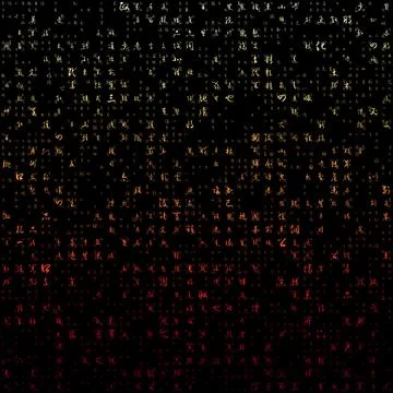 Futuristic tech background. Random letters of Chinese Simplified Alphabet. .. Stock Illustration