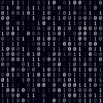 Futuristic tech background. White filled binary background. Small sized sea.. 스톡 일러스트