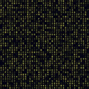 Futuristic tech background. Yellow filled hexademical background. Medium si.. Stock Illustration