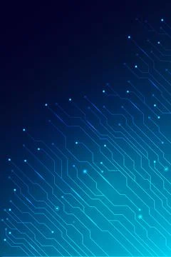 Futuristic Tech Circuit Background in Blue Gradient Design Stock Illustration