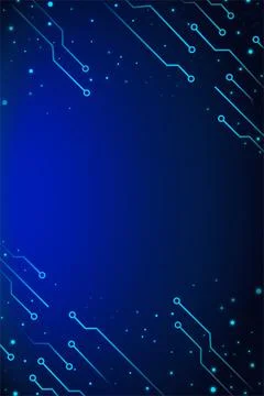 Futuristic Tech Circuit Background Blue Digital Glow Stock Illustration