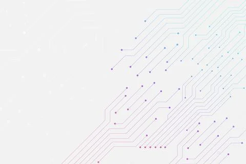 Futuristic Tech Circuit Background in Gradient Lines Stock Illustration
