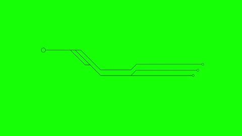 Futuristic tech circuit lines on green background Stock Footage 308928336