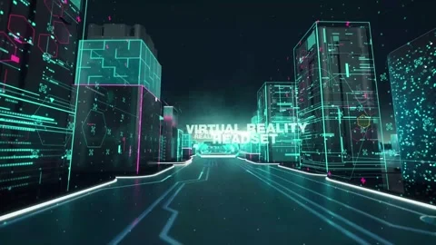 Futuristic-Tech-City Stock Footage 313936987