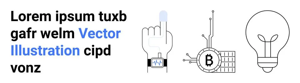 Futuristic Tech Concepts Typing, Digital Interface, Blockchain, and Innovatio 스톡 일러스트