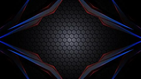Futuristic tech dark grey realistic abstract modern technology background with Stock Illustration