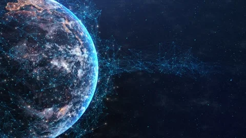 Futuristic tech design hi tech global connection lines digital globe. business Stock Footage 333964385