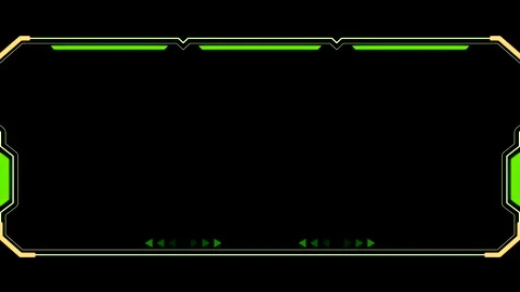 Futuristic Tech Frame: A Green and Yellow Overlay for Digital Content Stock Footage 284404246