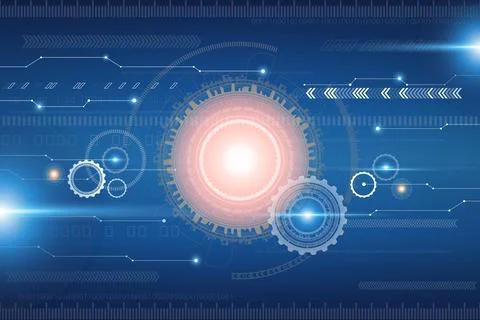 Futuristic Tech Gear Background. Stock Illustration