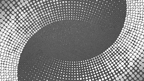 Futuristic tech grey white halftones dotted circles abstract motion background Stock Footage 311531288