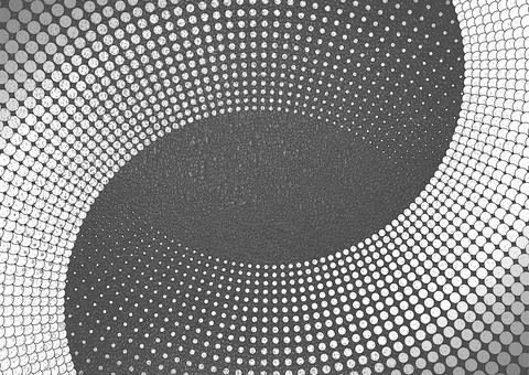 Futuristic tech grey white halftones dotted circles abstract background Stock Illustration