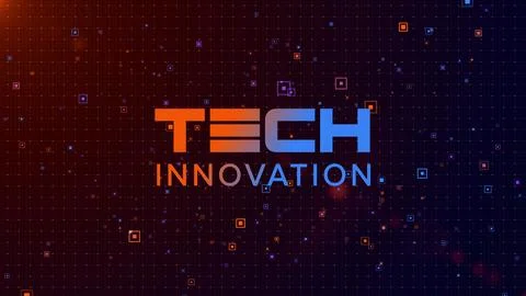 Futuristic Tech Innovation Digital Background with Glowing Grid Stockillustratie