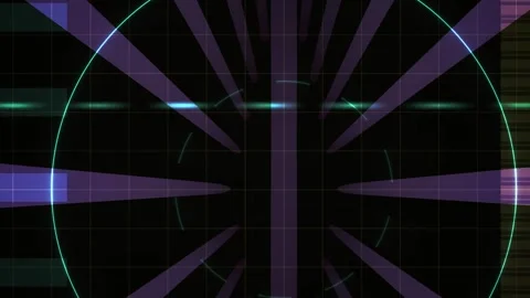 Futuristic Tech Motion Graphic Featuring a Glowing Cyan Circle and Radiatin.. Stock Footage 343699118