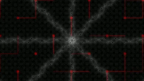 Futuristic tech network animation showing glowing circuits and data flow on.. Stock Footage 335606625