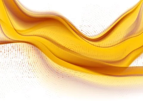 Futuristic tech orange halftones and smooth waves abstract background Stock-Illustration