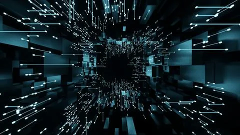 Futuristic Tech Tunnel Stock Illustration