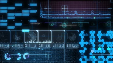 Futuristic tech ui screen Stock Footage 171892821