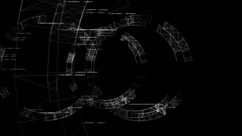 Futuristic Technical HUD Overlay for Data Processing and Crypto Technology Stock Footage 334100226