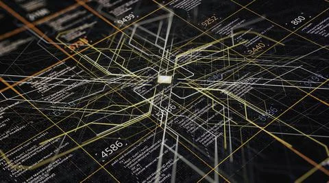 Futuristic technological abstract motion background, seamless loop. Animation Stock Illustration