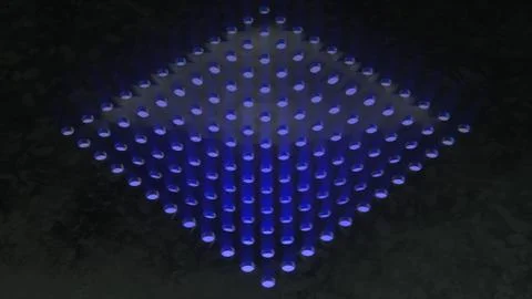 Futuristic technological background. Game theme 3d illustration with green light Illustrazione stock