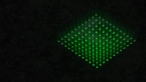 Futuristic technological background. Game theme 3d illustration with green light Illustrazione stock