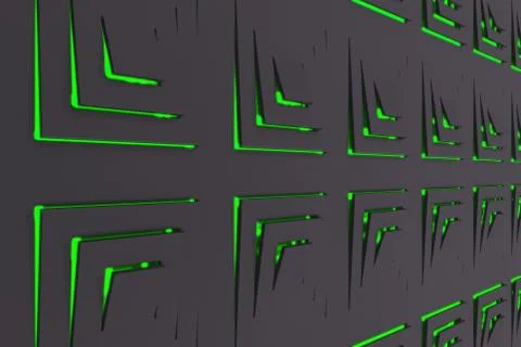 Futuristic technological background made from extruded rectangular shapes Stock Illustration