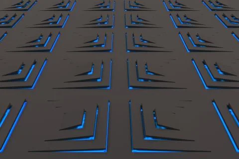 Futuristic technological background made from extruded rectangular shapes Stock Illustration