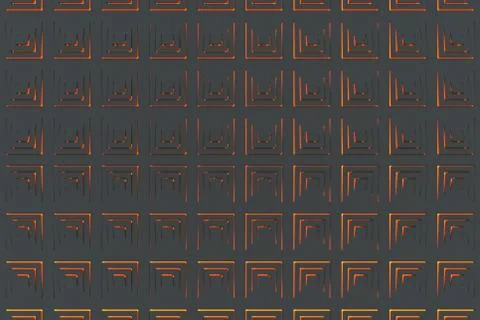 Futuristic technological background made from extruded rectangular shapes 库存插图