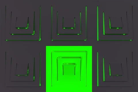 Futuristic technological background made from extruded rectangular shapes 库存插图