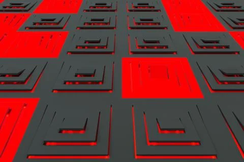 Futuristic technological background made from extruded rectangular shapes Stock Illustration