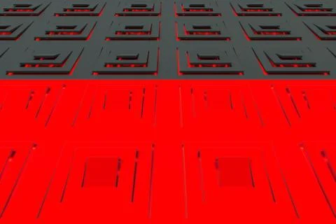 Futuristic technological background made from extruded rectangular shapes Stock Illustration