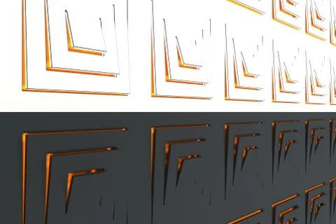 Futuristic technological background made from extruded rectangular shapes Stock Illustration