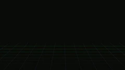 Futuristic technological depth portal on black background with vibrant grid.. Stock Footage 343659824