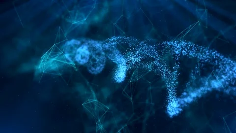 Futuristic technological interface analyzing human DNA. Medical profile of patie Stock Footage 241796586