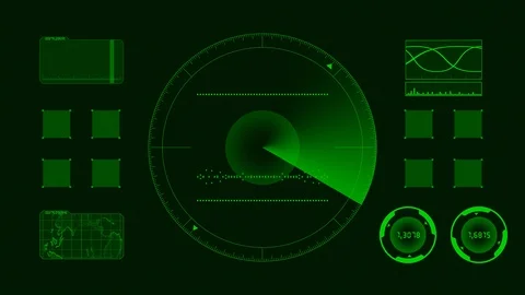 Futuristic technological interface. Green background GUI Stock Footage 86627238